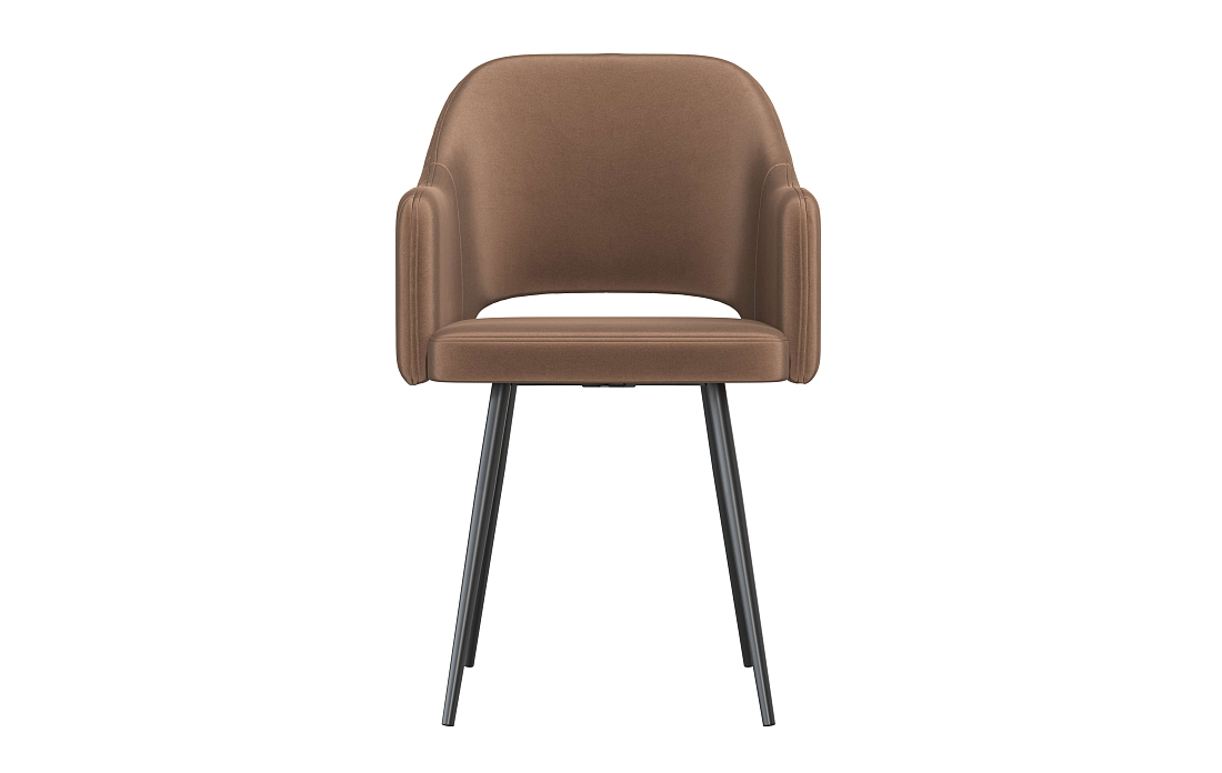 Стул Берта Т велюр конфетти корица/Цвет металл черный